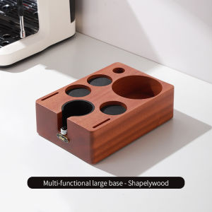 BINCOO Wooden Tamping Station 8 Holes Coffee Filter Tamper Stand Non-Slip Mat Coffee Maker Support Base Rack Coffee Accessories
