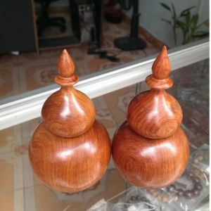 Lọ đựng tăm gỗ hương nguyên khối hình hồ lô