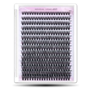 Individual Lashes Lash Clusters 240 Pcs 10D Individual Lash Extensions Natural Soft Lightweight Reusable Thickness 0.07mm C Curl False Eyelashes 10/11/12/13/14mm (10D 10-14mm)