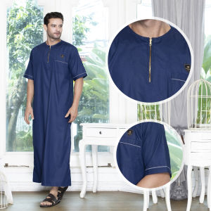 Jubah Pria Casual Premium Lengan Pendek Jefri Series Assuffah