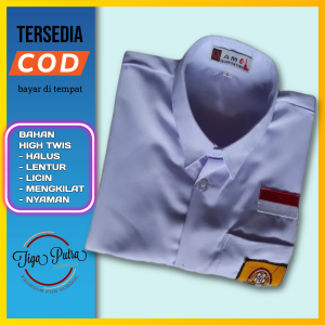 Baju Sekolah Putih Lengan Pendek Seragam SMP MTS kain High Twis