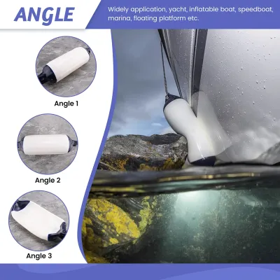 【Latest model】2PCS Inflatable Boat PVC Boat Anchor Buoy Yacht Fenders UV Protection Ribbed Bumper Boat Accessories