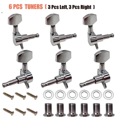 6PCS Guitar String Tuning Peg Metal Semi-Closed Button Tuner สำหรับกีตาร์ไฟฟ้า Guitar Tuning Machine Head ลูกบิดกีต้าร์