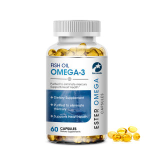 Kexinsh Fish Oil Capsules OMEGA-3 Rich In DHA And EPA Improve Bad Mood Relieve Stress Strengthen Brain Improve Intelligence