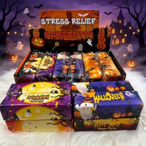 FLYING Halloween Cheese Butter Squeeze Toys Slow Rebound Pumpkin Sensory Fidget Toy Ghost Decompression Toy For Kids