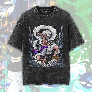 MADMAN Kaos One Piece Luffy Premium Oversize Stone Wash T-Shirt | Stone Wash T-Shirt | Kaos One Piece | Oversized T-shirt | Stone Wash Oversize | Kaos Washed | Washed T-Shirt  | Vintage tee | Kaos Oversize | Kaos vintage | Kaos Retro | WO | Stonewashed