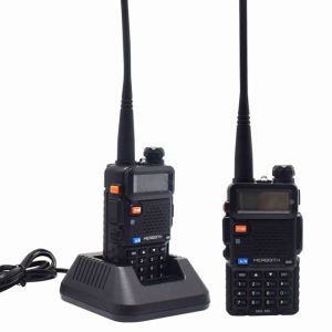 HT MERODITH UV5R Walkie Talkie Dual Band 5W 128CH UHF+VHF handy talkie 1pc 5-10KM