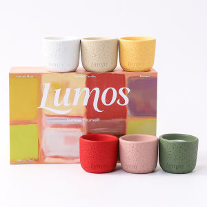 6PCS Scented Candle gift with Ceramic Jars Aromatherapy Fragrance Candles for Wedding Party Christening Souvenir