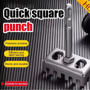 Special electric hammer tool for square hole punching