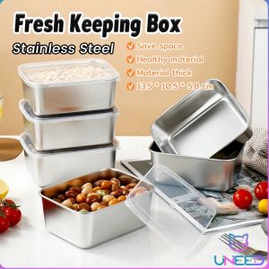 Need Fresh Keeping Box with Lid Stainless Steel Food Container Fridge Frozen Storage Box 1Pc