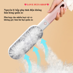 Cây lăn lông rụng Chó Mèo tóc rụng trên quần áo kèm chổi vệ sinh (mẫu mới) - Love Pets Shop