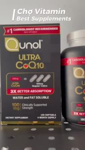 Thực Phẩm Bảo Vệ Sức Khoẻ Qunol Ultra CoQ10 - Nâng Cao Sức Khỏe Tim Mạch Hấp Thụ Tốt Gấp 3 Lần Bán Chạy Số 1 Ở Mỹ - - Chống lão hóa: Bảo vệ tế bào khỏi tác hại của gốc tự do giúp trẻ hóa làn da và giảm nếp nhăn. - Nâng cao sức khỏe não bộ: Cải thiện t