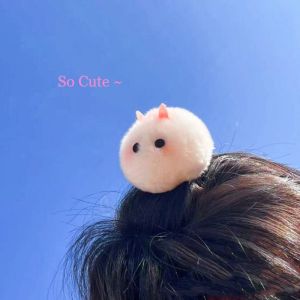 WBOTPH Fur Plush Hairpin Plush Doll Hairpin Key Chain Rabbit Hair Clip Sweet Geometric Girls