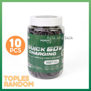 Kabel Data Charger USB Tipe C to Type C Isi 20 10 Pcs 60 Watt 3A Power Delivery Quick Fast Charging Casan Tepsi Taepsi Grosir Toples Minimo DGT02