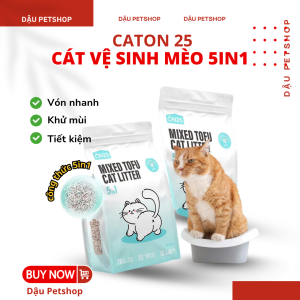 Cát vệ sinh mèo 5in1 Caton25 Đậu Mix Đất Sét Khử mùi Vón nhanh