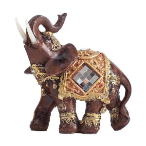 YOUSHI TOP Thủ công mỹ nghệ Đồ trang trí tượng voi Mô phỏng Mô hình Tượng voi may mắn Sự giàu có Đồ thủ công Tượng điêu khắc động vật bằng nhựa Quà sinh nhật cho trẻ em
