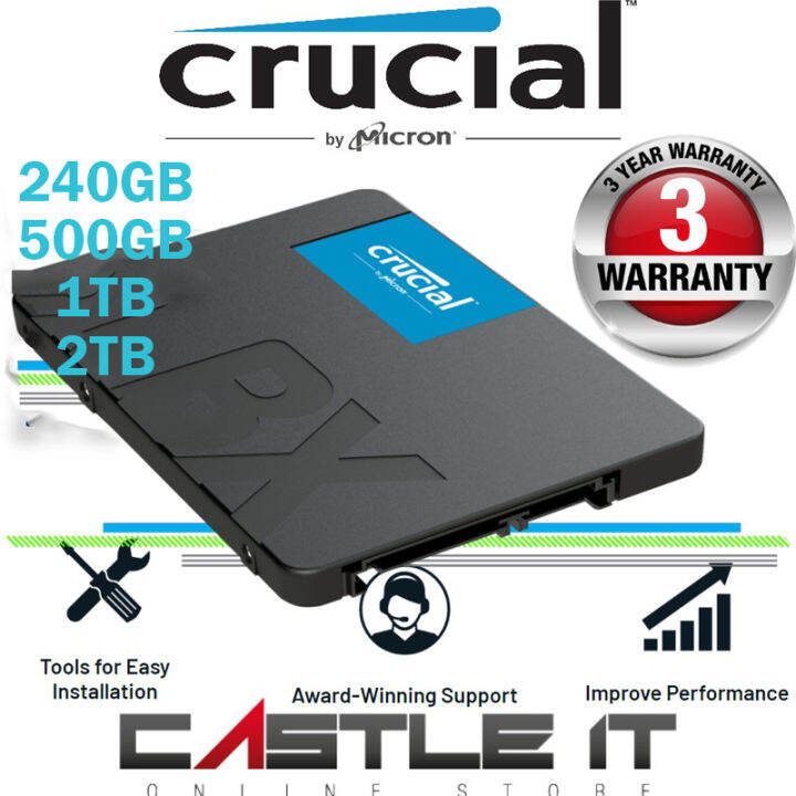 Crucial BX500 240GB 500GB 1TB 2TB 3D Nand SATA III Internal SSD