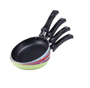 Pan Mini Thick Non-stick Flat Pan StainlFrying ess Steel Pancake Fryer Kitchen Cookware Random Color 16cm JC ELise