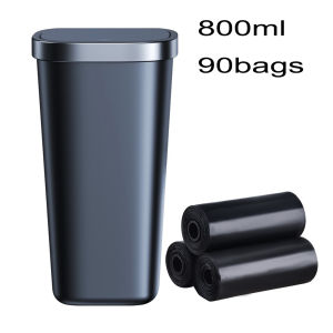 OATSBASF Portable Car Trash Can Bin 800ml With Lid Waterproof Storage Bin Car Storage Box Trash Can Car Accessories Car Trash Bin Car Garbage Can Mini Vehicle Trash Bin
