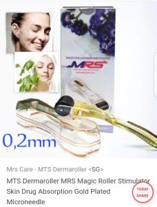 Roller Derma roller Gold Titanium Skincare MRS Korea 0.2mm/0.5mm Facial Profesional Jerawat