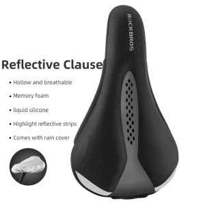 ROCKBROS Bọc Yên Xe Đạp Có Đèn Hậu Yên Xe Đạp Đường Trường Đệm Thoáng Khí Thoải Mái Bọc Yên Xe Đạp Đèn Hậu Bằng Silicon