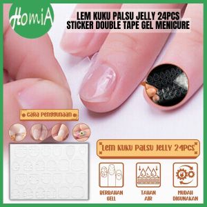 Lem Kuku Palsu Jelly 24pcs / Fake Nail Glue / Perekat Tempelan Transparan Kuku Tangan Kaki Praktis / Sticker Double Tape Gel Menicure Pedicure - HOMIA