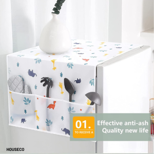Top Seller REFREGIRATOR COVER | Kitchen Storage & Accessories | Kitchen Organizers | Waterproof | Quality Products Waterproof Fridge Cover | Refrigerator Dust Cover | Dust Proof Fridge Cover | Refrigerator Cover with Storage Hanging Bag | 6 Pocket Storage