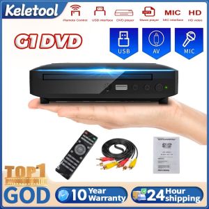 DVD Player VCD CD Disc Media Player Machine with HDMI-AV Output Remote USB Mic Full HD 1080P Home DVD Player Box Multimedia