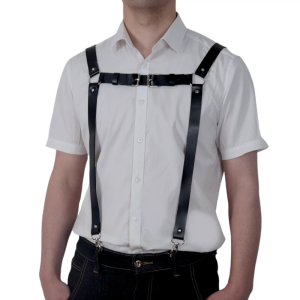 Wide Solid Straight Suspenders Upfitter Hide Suspenders Work Suspenders for Mens Office and Leisures Attires