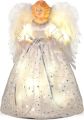 Angel Christmas Tree Topper with Lights and 40-Inch Extension Cord, Lighted Tree Toppers Christmas Decorations, Elegant and Durable, Perfect for Holiday Home Decor and Gifts, White, WOKEISE. 