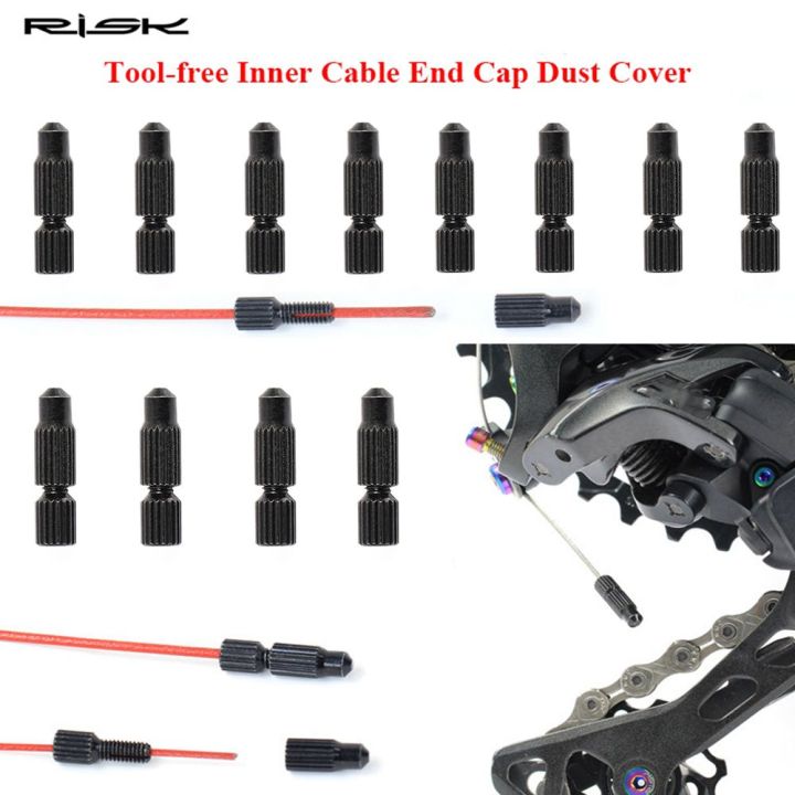 4-Pack Bike Shift Cable Tips – Brake Gear Cable End Caps Ferrules With Installation Tool