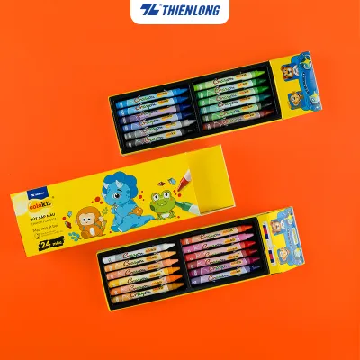 Bút sáp màu Thiên Long Colokit 24 màu tươi sáng tô mịn bền màu tiêu chuẩn Châu Âu CR-C021