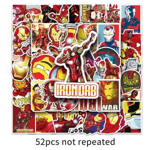 52 cái Marvel Avengers sắt người đàn ông Sticker Marvel siêu anh hùng xe máy tính xách tay ván trượt Đồ chơi nhãn dán chống thấm nước