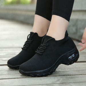 Air Cushion Womens Sneaker Korean Fashion Sport Shoes for Lady Rubber Shoes for Woman Lace Up Trainers