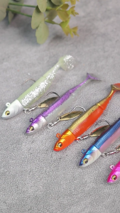 Slow Jigging Wobbler ​for Trout Jig Head Fishing Lures Soft Baits with Sequins/Treble Hook Artificial Swimbait