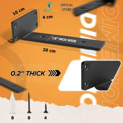 Bộ 2 giá đỡ kệ dấu chân chữ T vuông pát sắt đỡ kệ gỗ treo tường decor trang trí