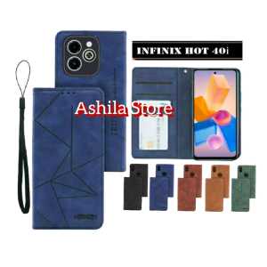 Flip Magnet For Infinix HOT 40i Case Dompet Motif Flip Cover Leather Premium Casing HP