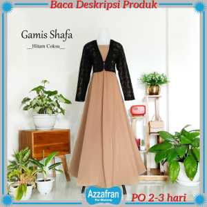 Gamis Shafa | Baju Bahan Diamon Couple Anak Perempuan & Dewasa Seragam Lebaran Brokat Terbaru Murah