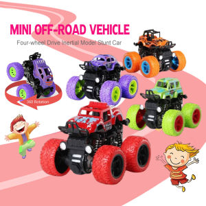Baby Toys Car 360 Degrees Anti-collision Led Light Toys Car/Rolling Stunt Car Big Wheel Truck Inertia Push Friction Car 4 Wheel Drive Vehicles off Road Truck Childrens Toy Car Baby Birthday Gift Toys for Kids Boys (5 Colors)