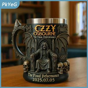 PkYeG Hộp sọ bằng thép không gỉ cốc nước bia cốc cà phê uống Halloween 3D nhựa OZZY Mug osbourne kỷ niệm cốc