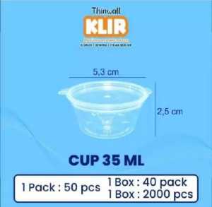 P2 JOLIE/Twinwall KLIR Sauce Cup 25ml35ml60ml85ml100ml150ml/Anti Pecah Isi 50pcs