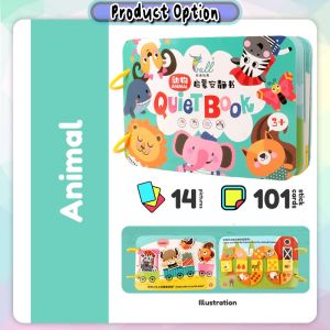 [iRojak] Baby Busy Quiet Book Matching Reusable Sticker Early Learning Montessori Toys 宝宝安静书 Buku Bayi - BT366