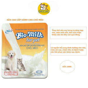 Sữa Bio Milk cho Chó Mèo 100g cung cấp dinh dưỡng cho Mèosữa chó mèo bio-milk sữa cho mèo con