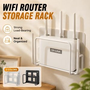 No Drill Wall Mount Router Holder Multi-purpose WiFi Storage Box Socket Organizer Rack For Home Wall