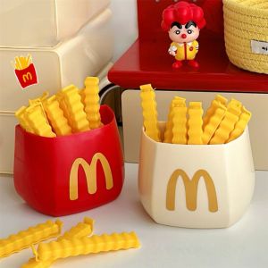 GOODOO แมคโดนัลด์ กล่องเก็บของในตู้เย็น ติดผนัง แม่เหล็ก ที่เก็บแปรงแต่งหน้า น่ารักน่ารักๆ ความจุขนาดใหญ่ ที่วางปากกาตั้งโต๊ะ