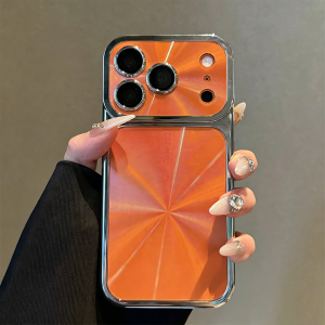Plating Aurora Laser CD Texture Shockproof Phone Case For iPhone 17 16 15 14 13 Pro Max Instantly Change 17 Large Window Cover