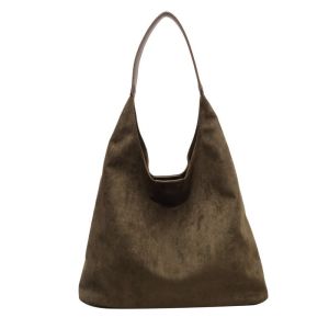 AE Vintage Matte Suede Bag for Women 2025 New large-capacity shoulder bag casual and versatile commuter tote bag