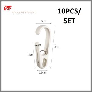 10pcs Drying Hook Clip Special Dual S Hanger + Clip-On Strong Clamping Hooks Large ABS Clothes Clips S Grips Two Modes