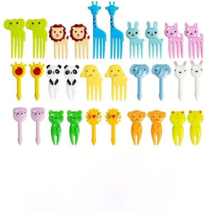 40Pcs Bento Fruit Fork Mini Fruit Picks Cartoon Children Fruit Stick Cute Eyes Bento Stick Cute Animal Fruit Pick Fork