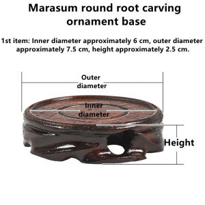 Solid Wood Bracket Ornaments Stone Teapot Bonsai Burners Buddha Statue Wooden Redwood Round Base